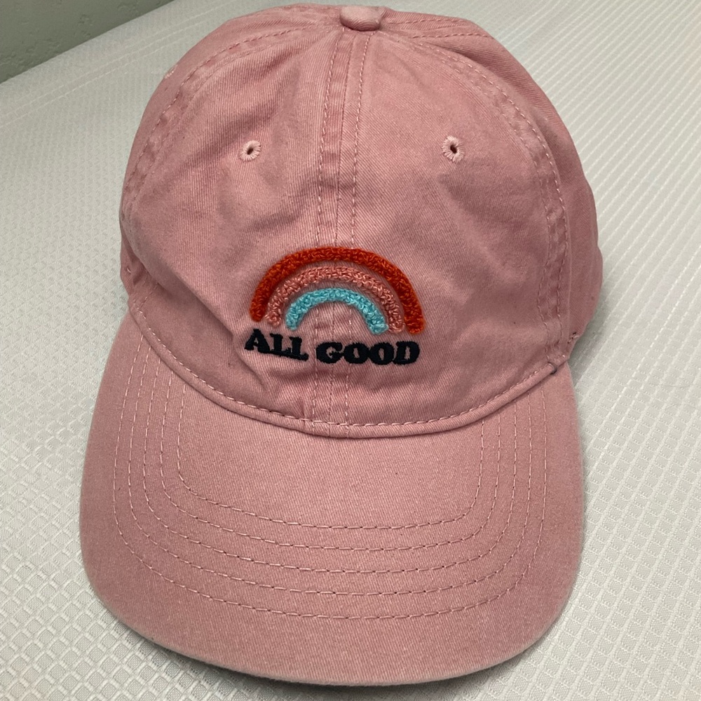 Pink 'All Good' Embroidered Cap
